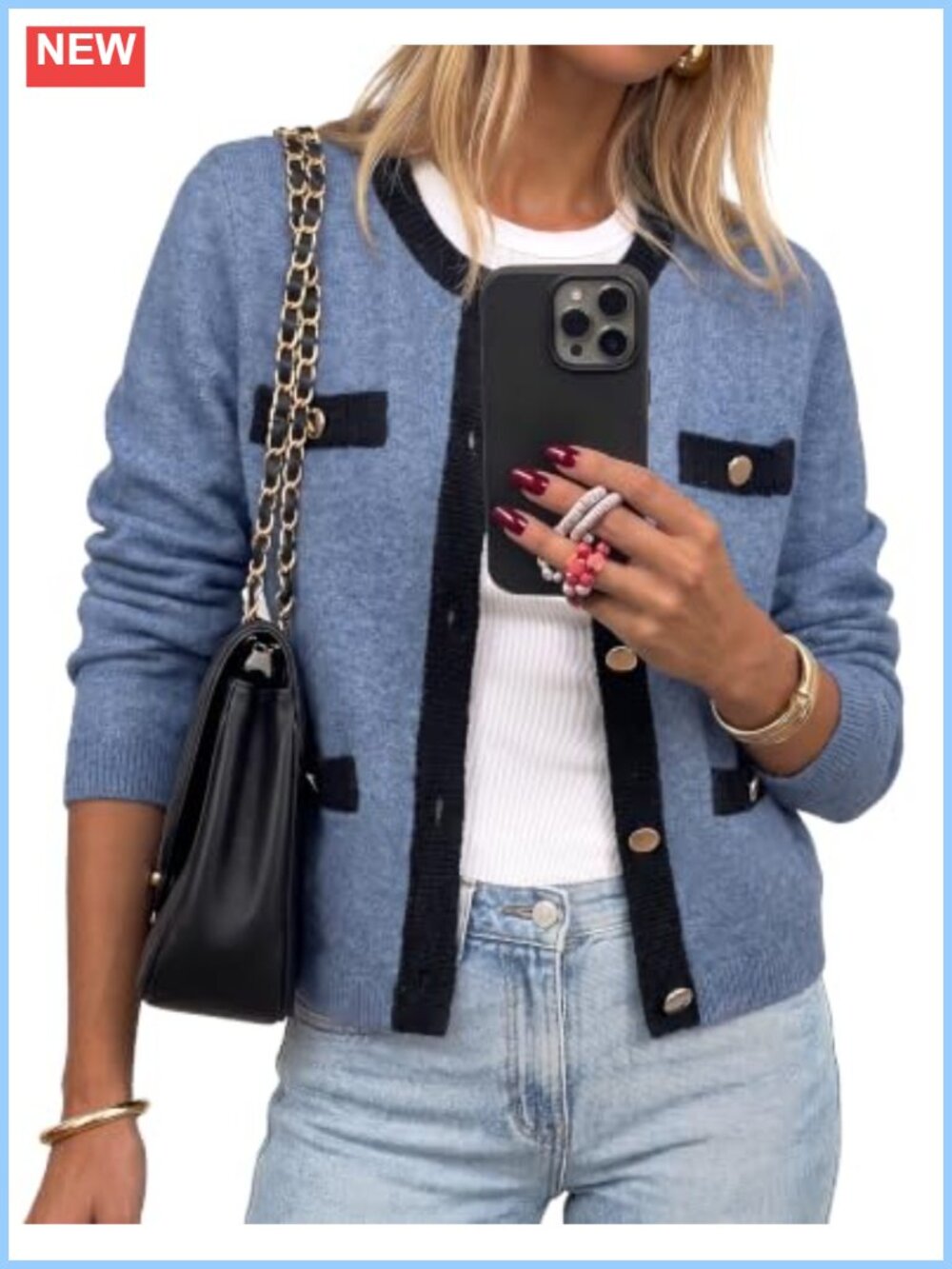 Wool Blend Cropped Cardigan Sweater Button Fall Dressy Casual